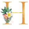 Personalisierbar Monogramm H Tropisch Botanik