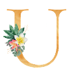 Personalisierbar Monogramm U Tropisch Botanik
