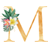 Customizable Monogram M Tropical Botany