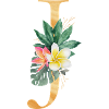 Personalisierbar Monogramm J Tropisch Botanik