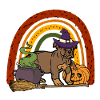 Söpö mammutti bulldogin Halloween-koira