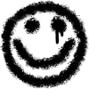 Grinse Smilie schwarz