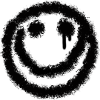 Exaggerated grin Smilie black