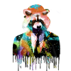 raccoon,bear,graffiti,painting,suit