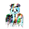 panda,pandabär,bunt,graffiti,malerei,anzug