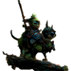 Funny creature with warrior