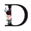 Customizable Monogram D Floral