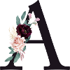 Personalisierbar Monogramm A Floral