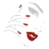 Sensual silouette Red lips