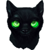 Black cat with green eyes