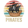 Pirate Ship Pirates Retro Sunset