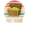 Pirate Treasure Chest Retro Sunset