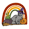 Russian Blue Halloween Cat