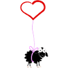 black sheep with heart