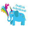 endlich schulkind,elefant,regenbogen,kotzen