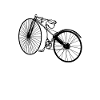 Black and White Drawing - Bicyclette