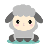 Seated kawaii sheep