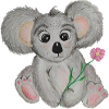 Koala with flower