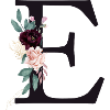 Customizable Monogram E Floral