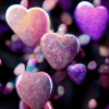 Purple hearts fall down