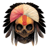 Indianer Krieger Totenkopf