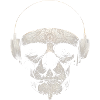 Skull with headphones