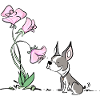 Cute dog with flowers