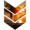 Tropical sunset in geometric design