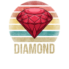 Ruby Gemstone Retro Sunset