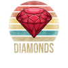 Ruby Gemstone Retro Sunset