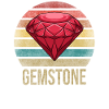 Ruby Gemstone Retro Sunset