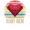 Ruby Gemstone Retro Sunset