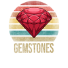 Ruby Gemstone Retro Sunset