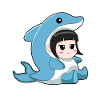Child with dolphin costume