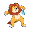 Lion with fish