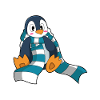 Penguin with scarf
