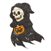 Bone Face Halloween Witch