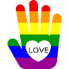 Rainbow Love Hand