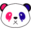 Panda kawaii rose et bleu