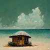 Cabane jamaïcaine sur la plage