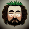 Rastafarian style cartoon AI painting