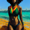 rasta queen à la plage