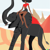 girl riding elephant