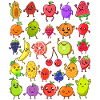 Comic Kawaii Fruits