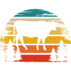 Rétro Soleil et Vache -
