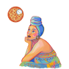 Kwanzaa Frau und Shrimp (Malerisch)