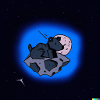 A dog in space