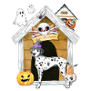 Halloween Dalmatian Dog Witch
