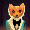 Cat in suit