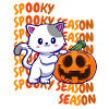 Halloween Cat with Pumpkin